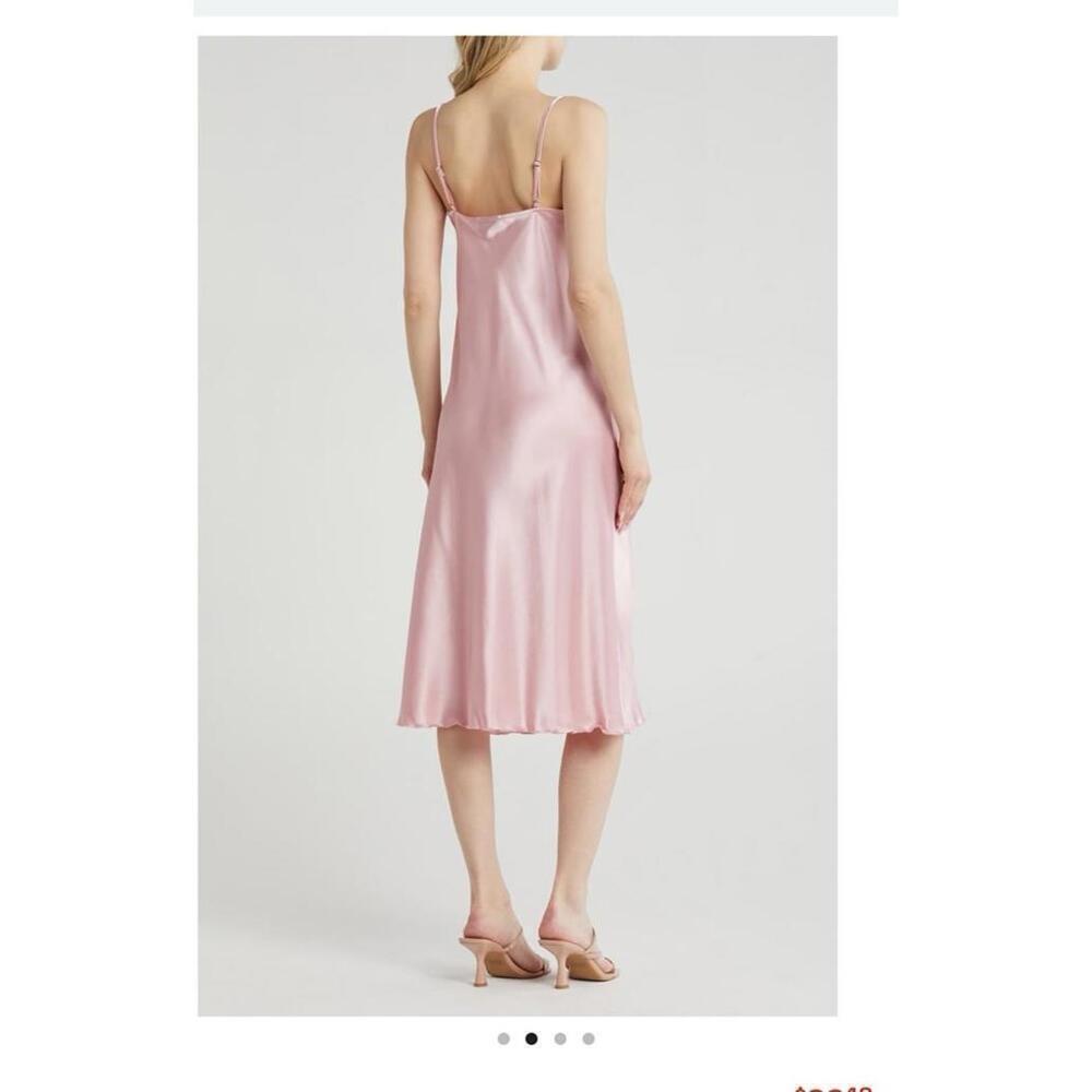 bebe Lace Trim Satin Slipdress - Picture 2 of 9